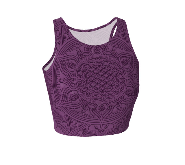 Sun Flower of Life Mandala Crop Top