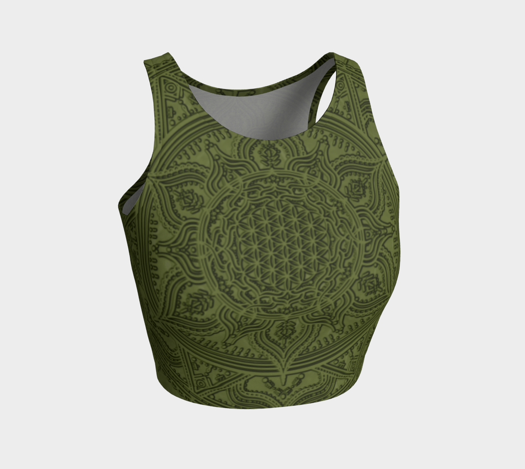 Sun Flower of Life Mandala Crop Top