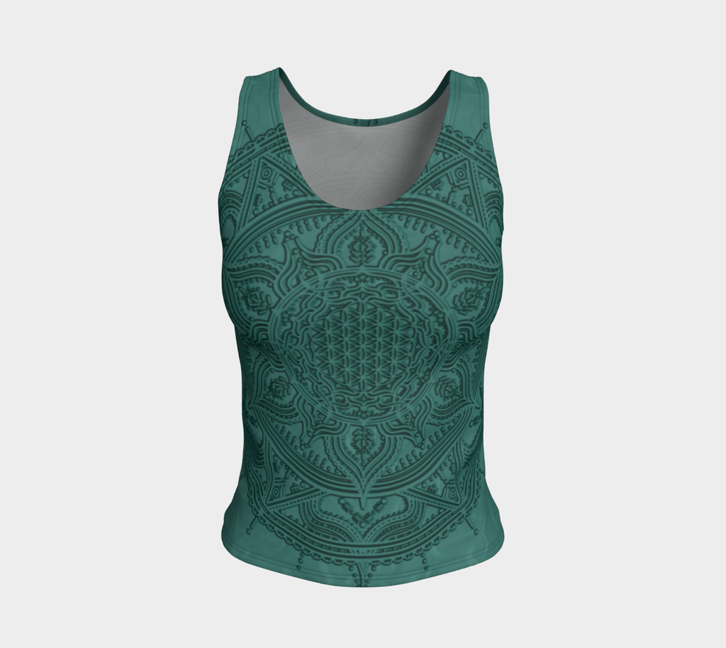 Sun Flower of Life Mandala Tank Top